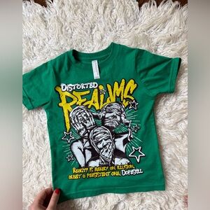 Green Graphic T-Shirt with Yellow and White Print